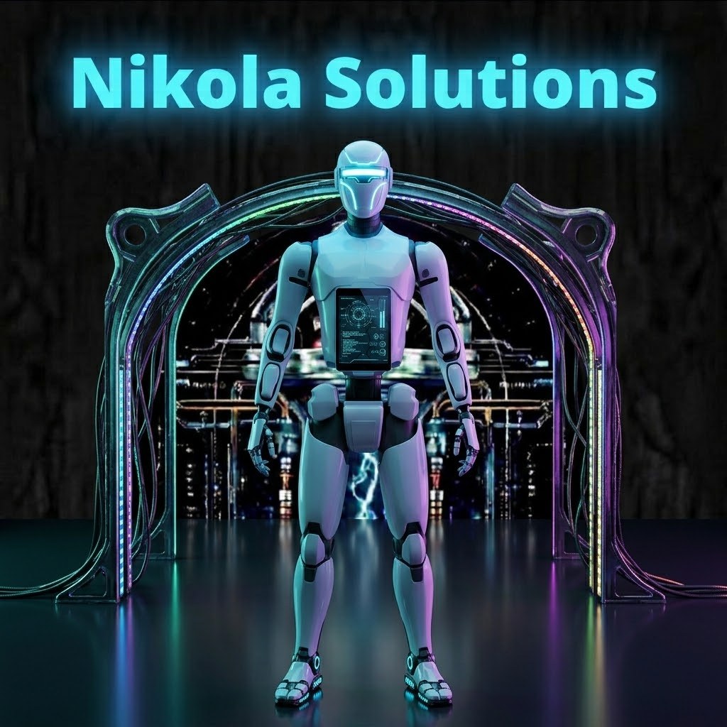 Nikola Solutions poster showing XiRo S.i. in front of a glowing arch